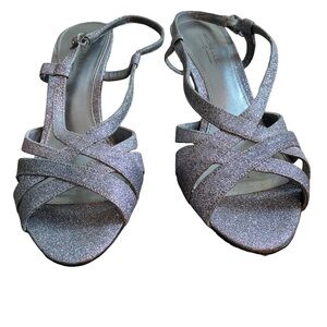 MICHELLE D l Silver Glitter Heels 9M